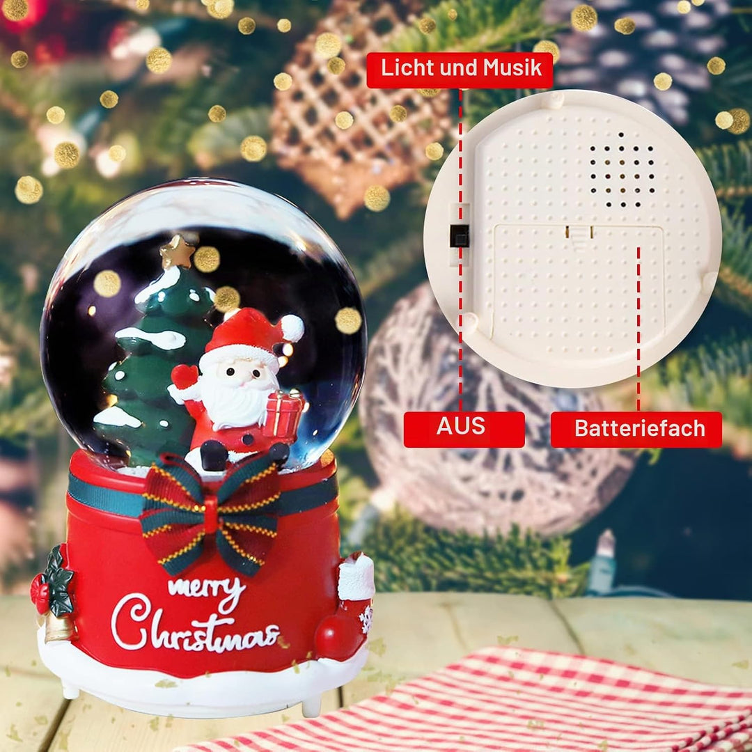 Daixilan Weihnachten Schneekugel Laterne Musical, Schneekugeln Weihnachten mit Musik, Glitter Schnee