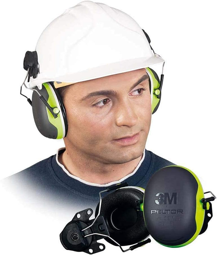 3M Peltor X4 Kapselgehörschutz X4P3E, Helmbefestigung - SNR 32 dB, grün-schwarz Neongrün Kapselgehör