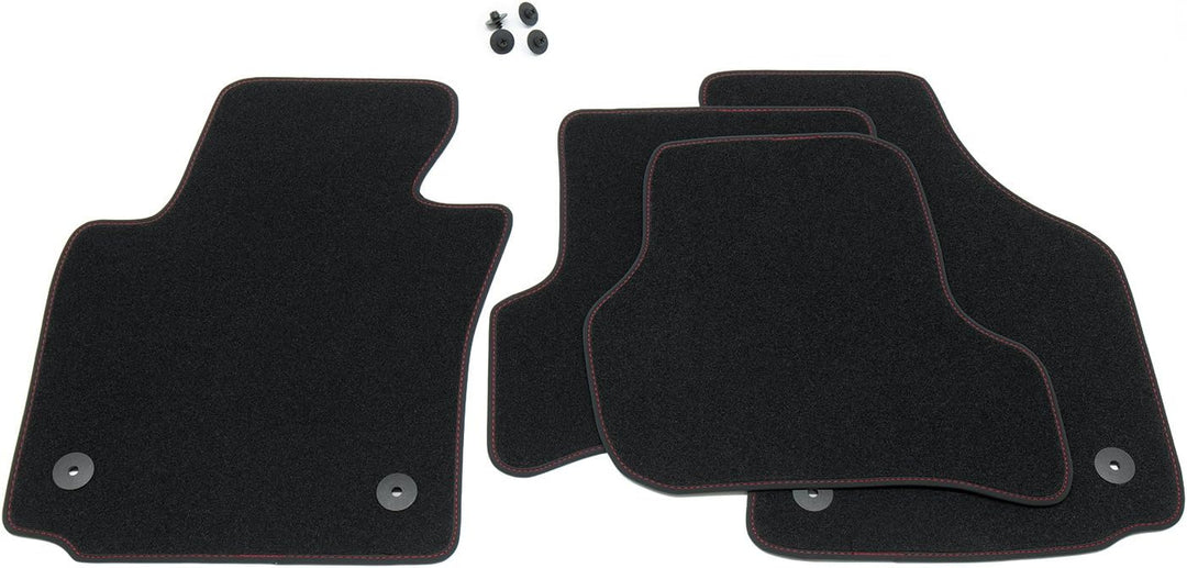 tuning-art 155R-FBA Fussmatten Exclusive-Line für Seat Leon 2 1P 5-Türer 2005-2012 Rot, Rot