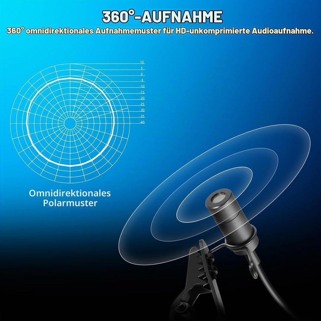 NEEWER Mini USB C Lavalier Mikrofon 2er Pack Kompatibel mit iPhone 16 15 Pro Max Android Handy Table