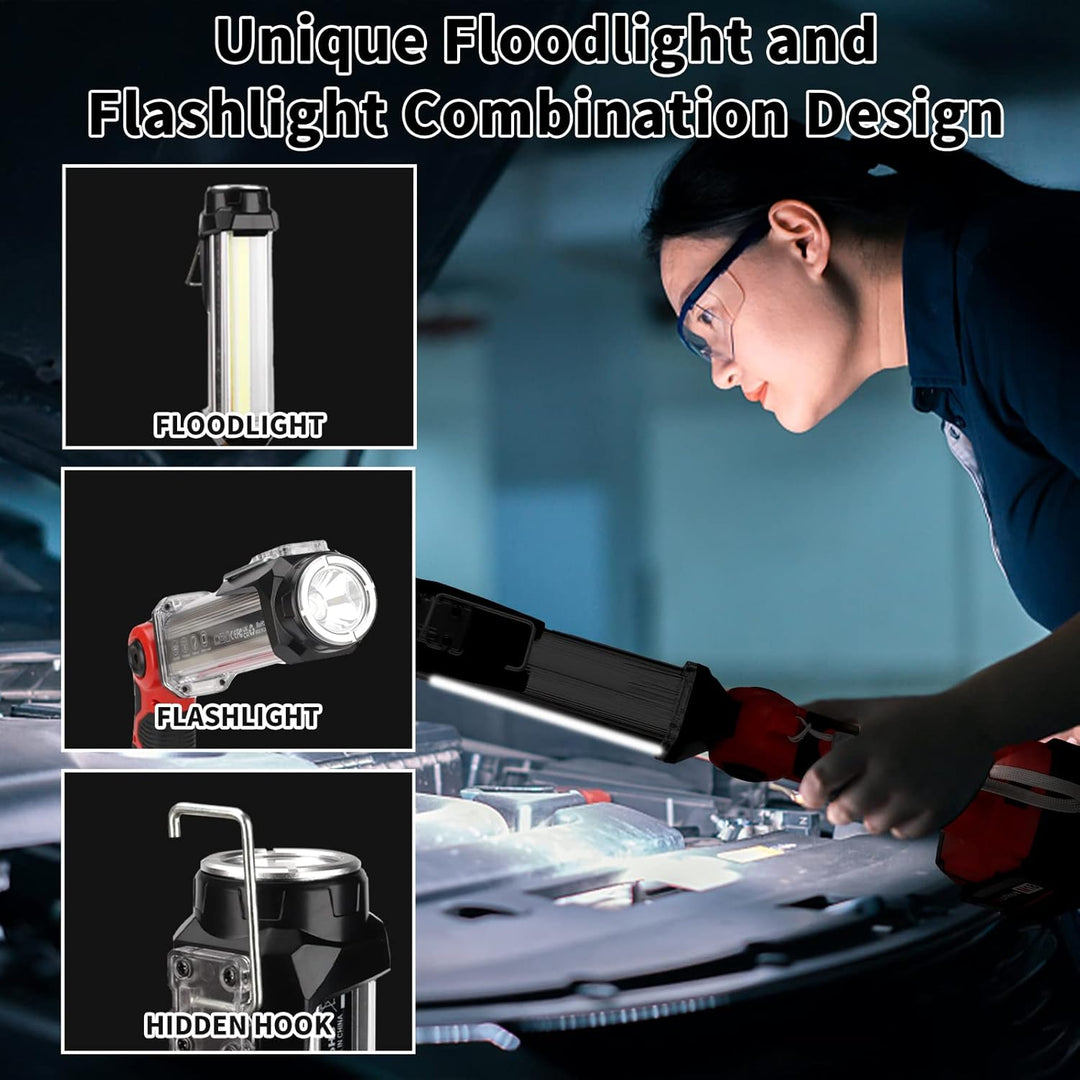 25W 2000LM LED Lampe für Milwaukee M18 Akku, 18V Akku Lampe für Camping, Autoreparatur, Not- und Bau