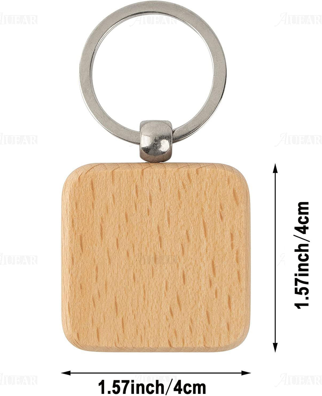 Kafei 50 StüCk DIY SchlüSselbund Quadratisch Geschnitzten SchlüSsel Ring SchlüSsel Ring 40 X 40 Mm