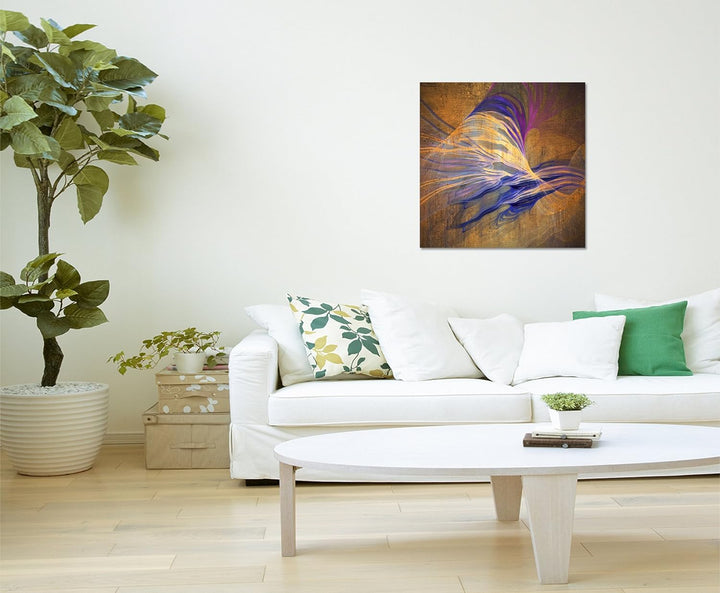 Paul Sinus Art Abstraktes Bild auf Leinwand braun violett pink Abstrakt101- dekorativer Einteiler Wa