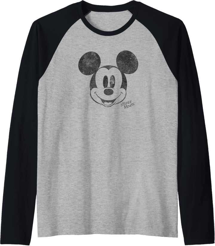 Disney Mickey Mouse Simple Mickey Face Raglan