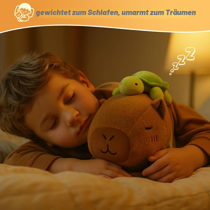 SQEQE Gewichtetes Capybara Kuscheltier, Weiches Wasserschwein Plüschtier Kuscheltierkissen mit Gewic