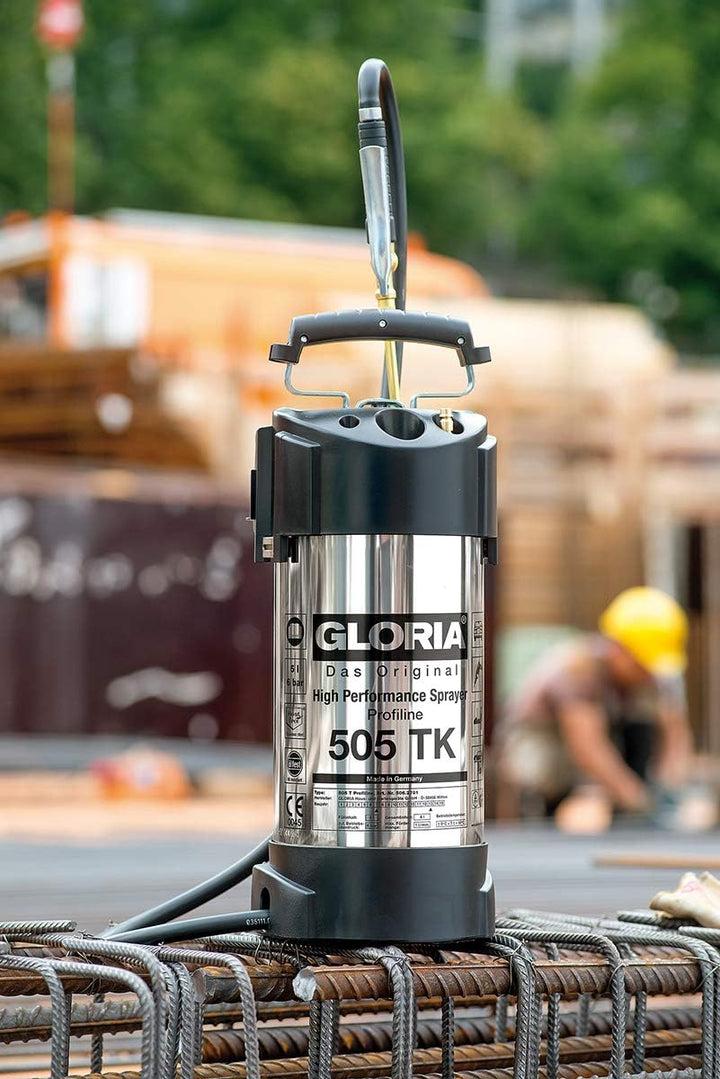 GLORIA Hochleistungssprühgerät 505 TK Profiline | 5 L Füllinhalt | Profi-Drucksprüher aus rostfreiem