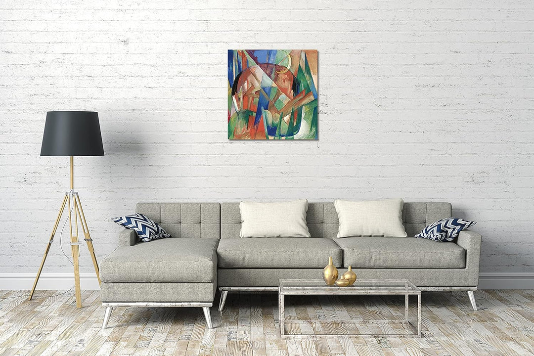 Printed Paintings Leinwand (70x70cm): Franz Marc - Fabeltier II (Pferd) (1913) 70x70 cm, 70x70 cm