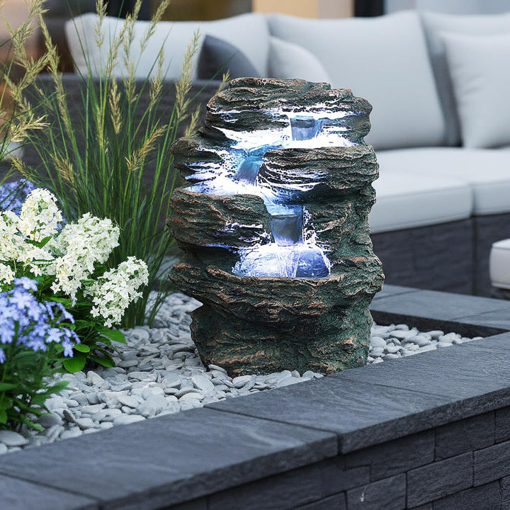 Arnusa Springbrunnen Niagara mit LED Beleuchtung IN-&Outdoor Zimmerbrunnen Gartenbrunnen