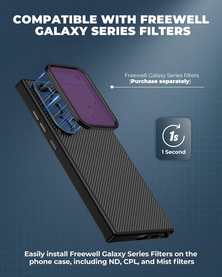 FREEWELL Pro Filmmaker Schutzhülle für Samsung S24 Ultra, Magnetfilter und 17-mm-Objektivschlitz, Sc