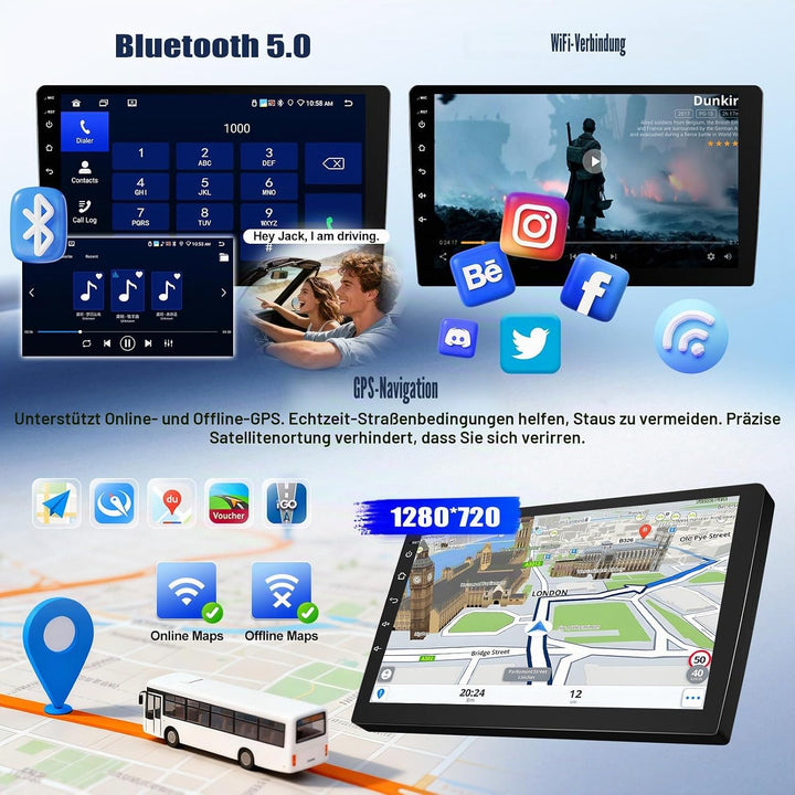 6+128G 8Kern Android 15 Autoradio für Ford Focus Klassiker 2004–2011 mit Wireless CarPlay Android Au