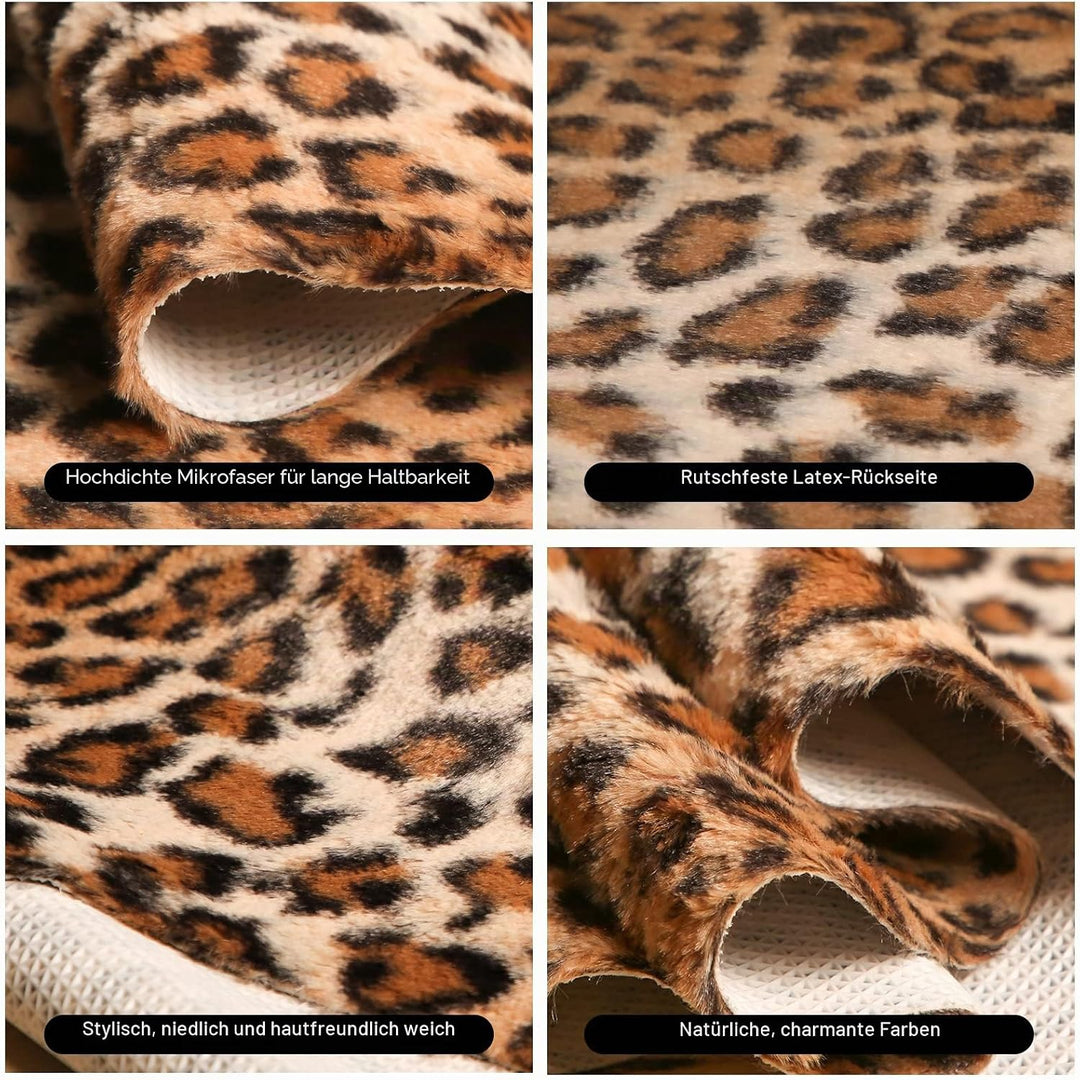 MACEVIA Leoparden-Teppich, Geparden-Druck, Western-Dekor für Wohnzimmer, Schlafzimmer, Kunsttierbere
