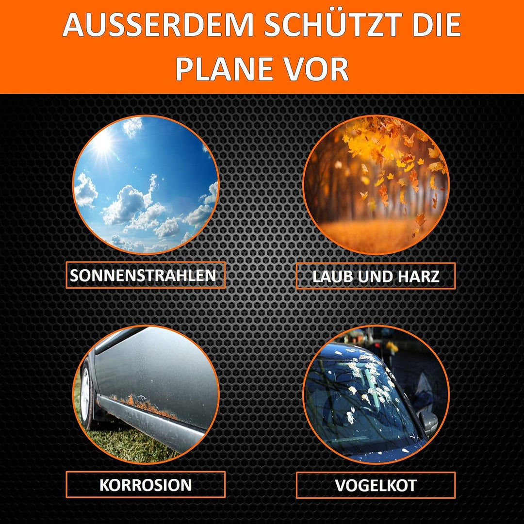 Autoabdeckung Wasserfest & Extrastark Atmungsaktive Autoplane Abdeckplane gegen Regen Schnee Wind UV