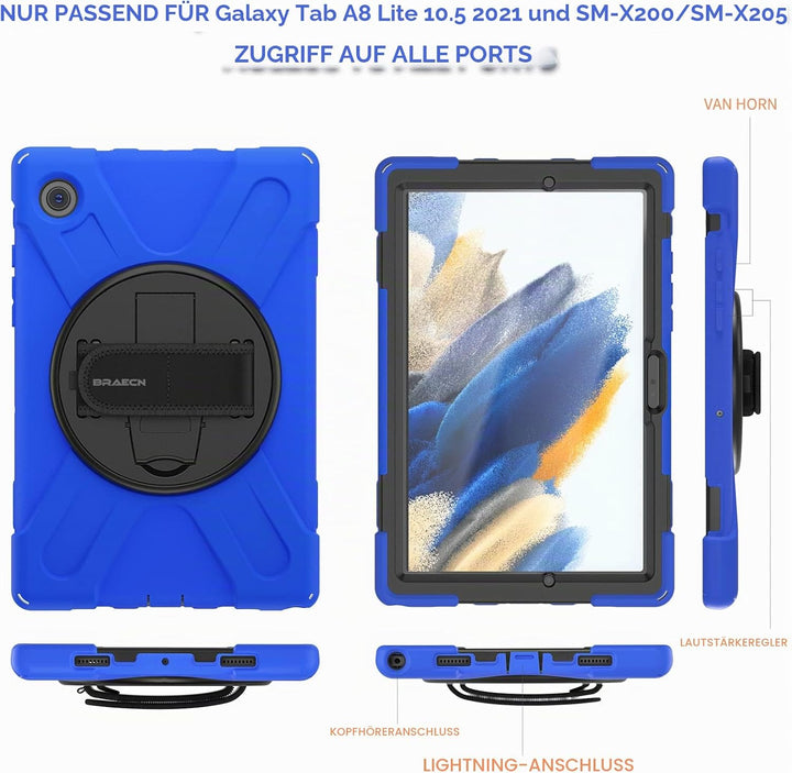 BRAECN Hülle für Samsung Galaxy Tab A8 10.5 Zoll 2022 SM-X200/SM-X205/SM-X207, Stossfeste Robuste Tr