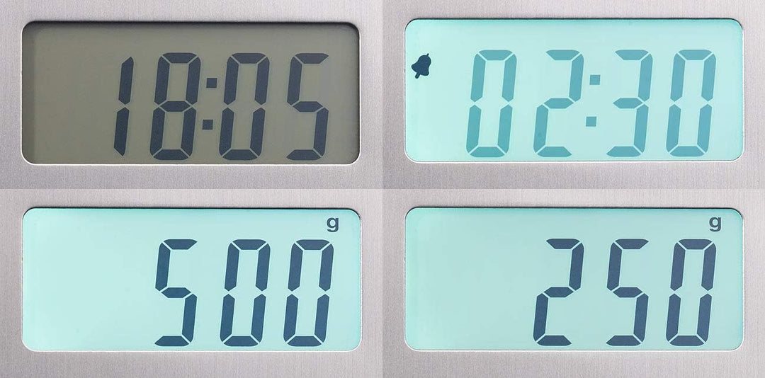 Rosenstein & Söhne Digitalwaage: Digitale Edelstahl-Küchenwaage mit Timer, bis 15 kg, auf 1 g genau