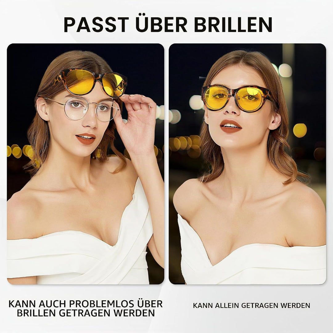 URUMQI Nachtsichtbrille für Autofahrer, Nachtfahrbrille Nachtbrille zum Autofahren Damen Herren, Aut