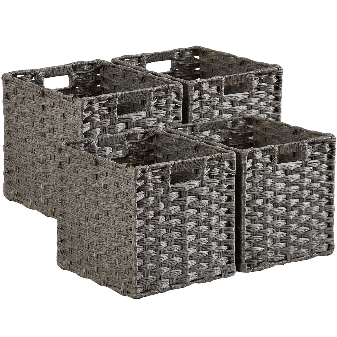 Aufbewahrungskorb, 28x28x28cm Aufbewahrungsboxen aus Polypropylene und Metallstreifenfür Vorratskamm