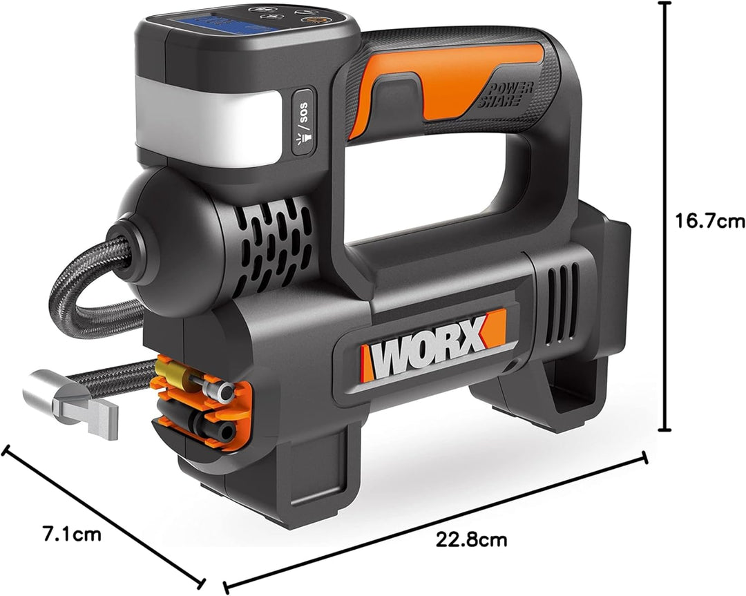 WORX 20V Akku-Multifunktions-Luftpumpe WX092.9 ohne Akku und Ladegerät,