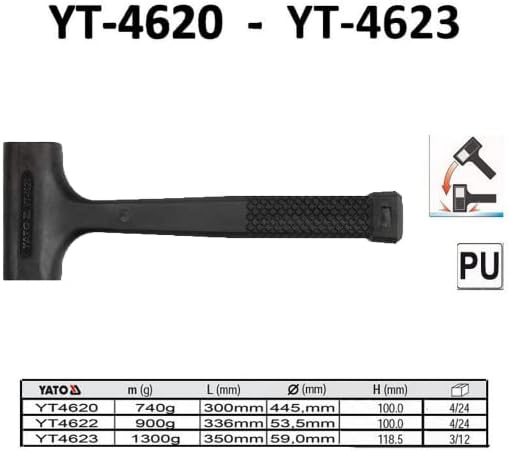 Schonhammer 905g, D 53,5mm, Rückschlagsfrei
