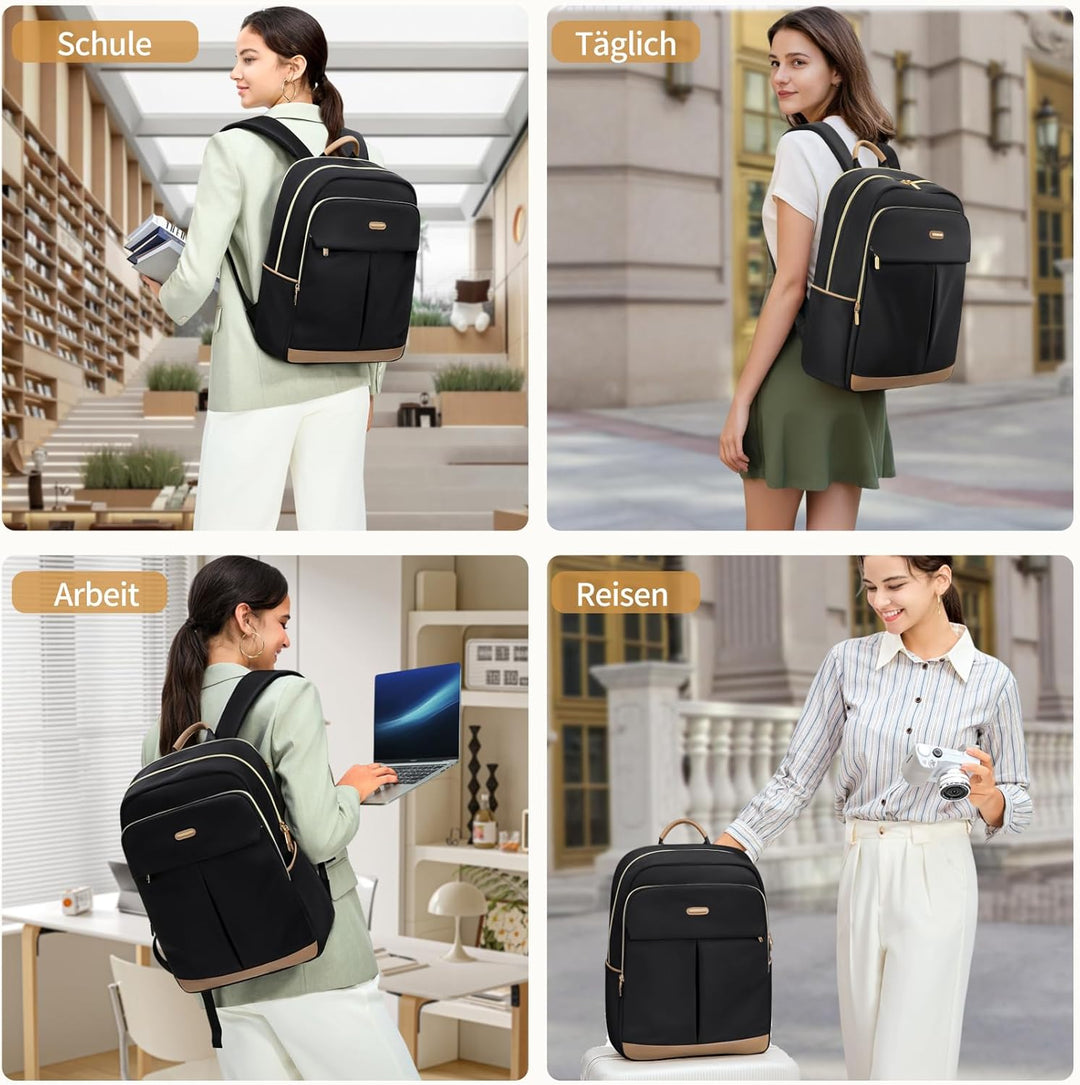 VNINE Rucksack Damen,16Zoll Laptop Schulrucksack Teenager,Travel Backpack Women Elegant Uni, Tagesru