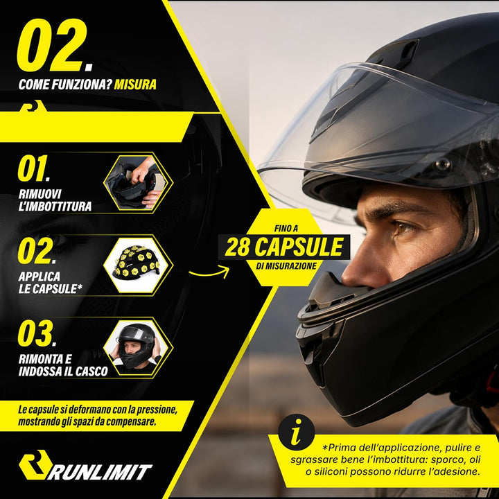 RUNLIMIT | FIT KIT Helmanpassung | Passend für jeden Helm mit herausnehmbarer | Polsterung Das Passf