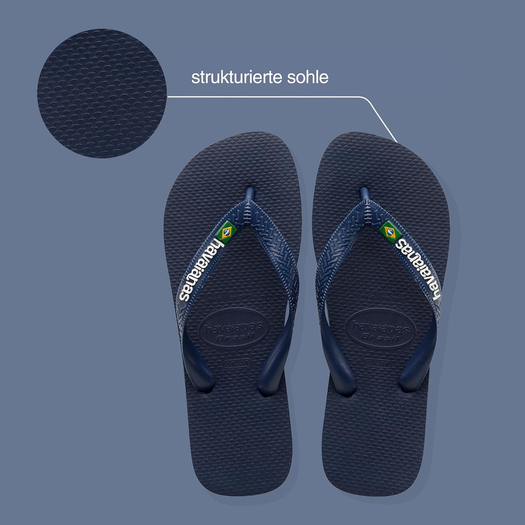 Havaianas - Brasil Logo, Iconic, Comfortable and Durable Flip-Flops, Straps with Brazilian Flag and