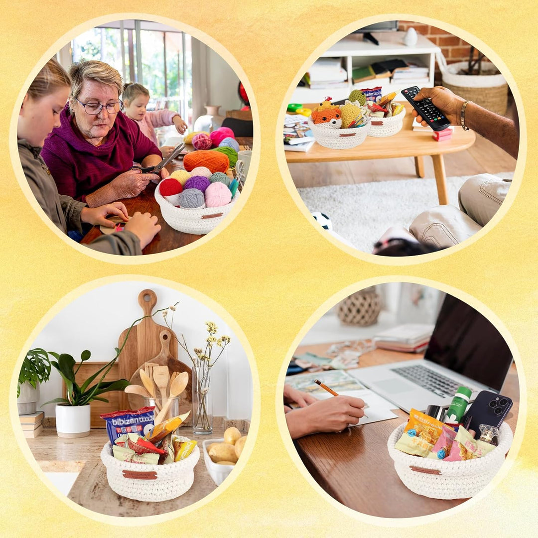 Coopay Häkelset für Anfänger – 3 Grössen – runde Körbe – mit Anleitung – DIY mit Wolle, lernen Häkel
