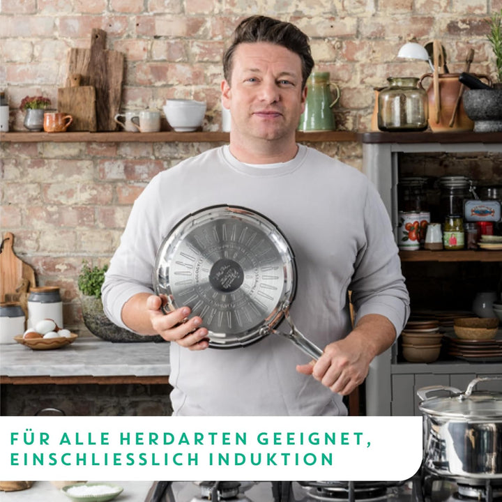 Jamie Oliver by Tefal Cook's Direct On Bratpfanne 20 cm, Antihaft, Induktionstauglich, Backofenfest,