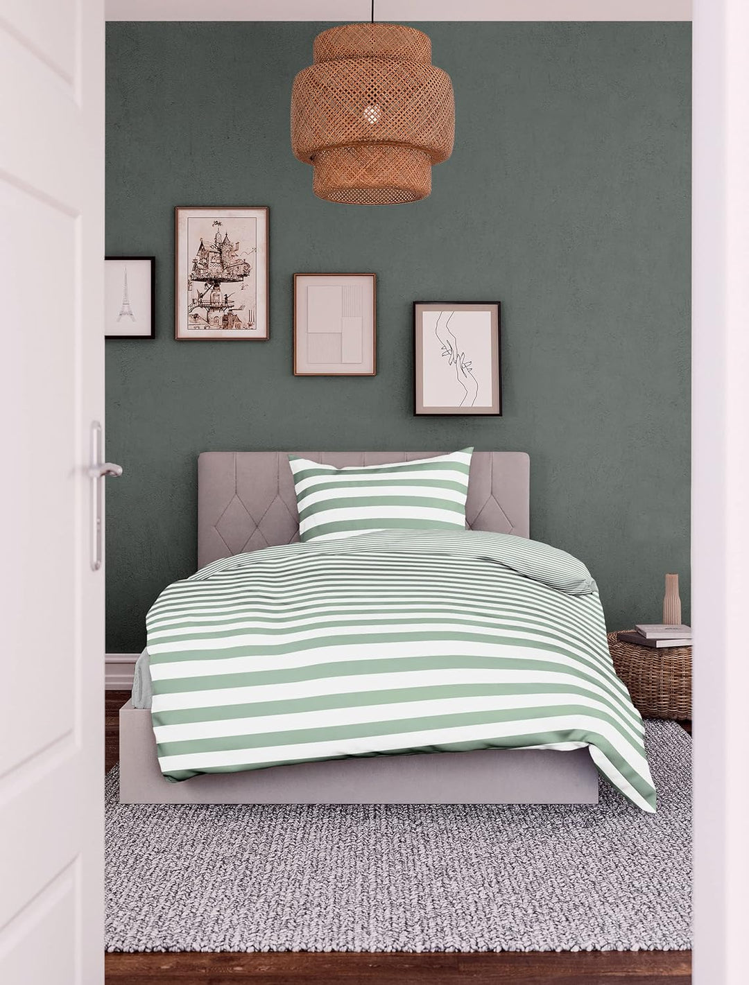 Bierbaum Bettwäsche 3121, Mako-Satin, Made in Germany (135 x 200 cm, Jade) 135 x 200 cm Jade, 135 x