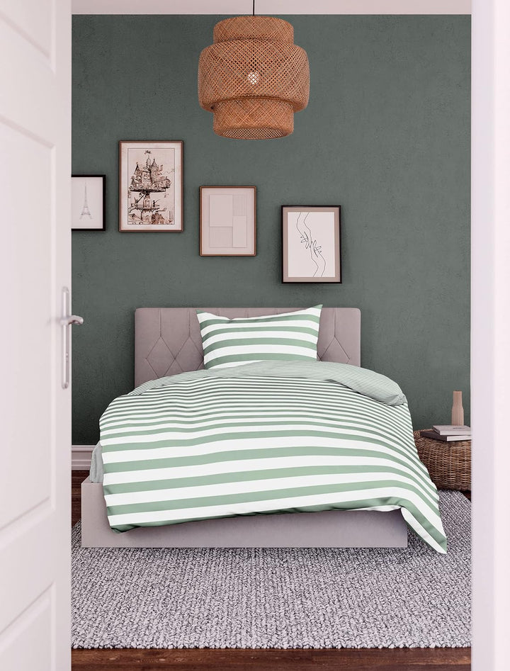 Bierbaum Bettwäsche 3121, Mako-Satin, Made in Germany (135 x 200 cm, Jade) 135 x 200 cm Jade, 135 x