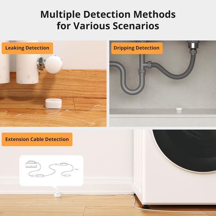 SONOFF SNZB-05P Zigbee Wassermelder,Smart Home Wassersensor, Wassermelder für Küchen, Keller und Bad