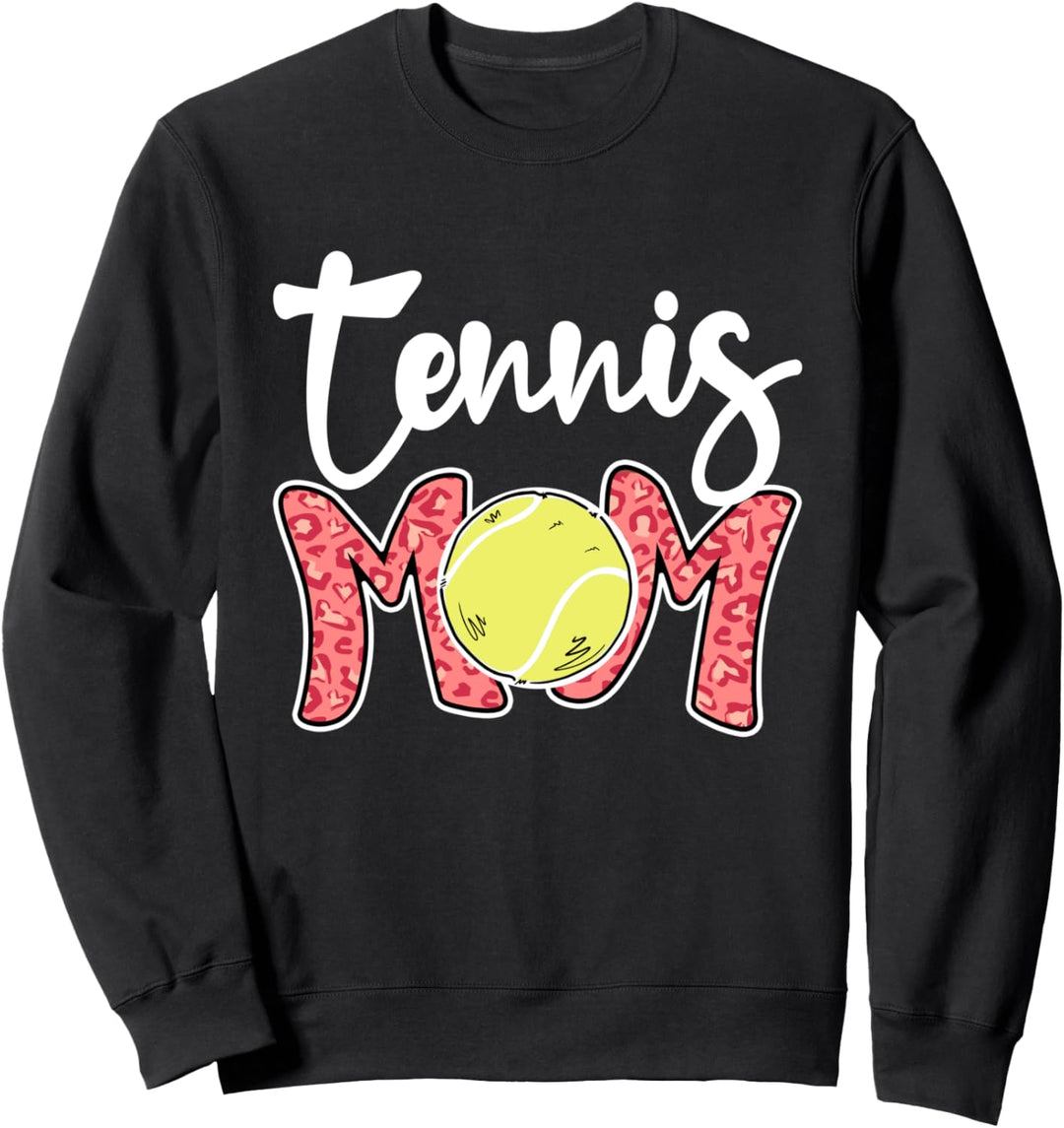 Tennis Mom Vintage Pink Leopard Mama, Mothers Day Tennis Mom Sweatshirt