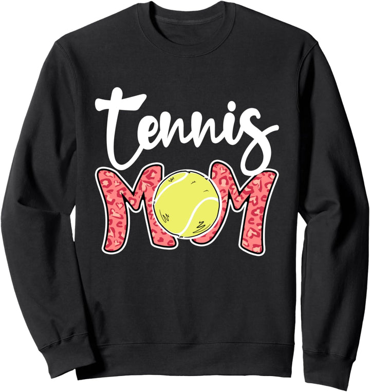 Tennis Mom Vintage Pink Leopard Mama, Mothers Day Tennis Mom Sweatshirt
