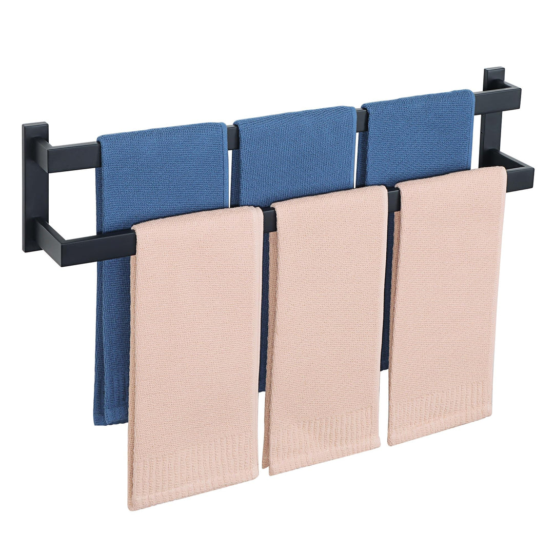 SAYAYO Handtuchhalter Schwarz Handtuchstange 70cm Multilayer Gästehandtuchhalter Wandmontage Edelsta