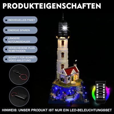 Led Licht Set für Lego Motorisierter Leuchtturm, Fernbedienung Dekorationsbeleuchtungsset für Lego 2