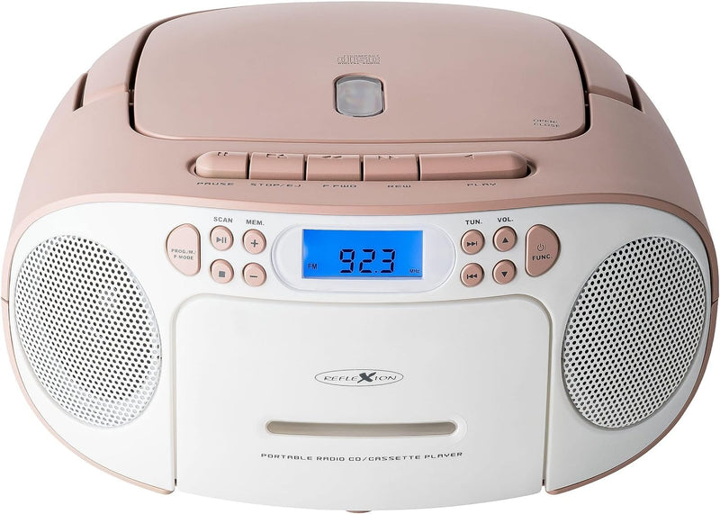 Reflexion RCR2260 CD-Player mit Kassette und Radio für Netz- und Batteriebetrieb (PLL UKW-Radio, LCD