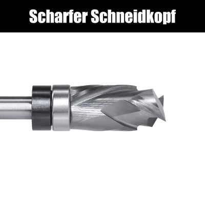 AKYLIN Spiral Bündigfräser 8mm Schaft，Up&Down Kompressions Cut Spiralfräser Fräser für Oberfräse，16