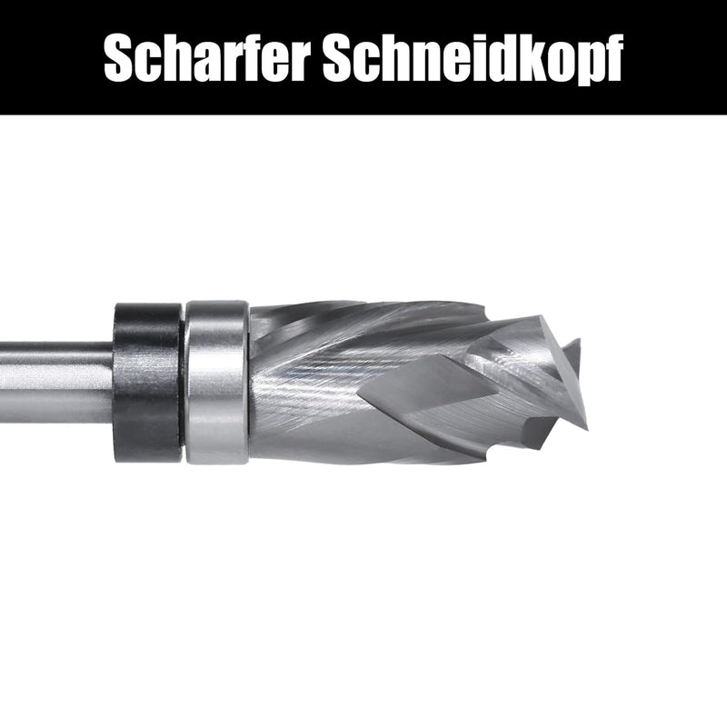 AKYLIN Spiral Bündigfräser 8mm Schaft，Up&Down Kompressions Cut Spiralfräser Fräser für Oberfräse，16