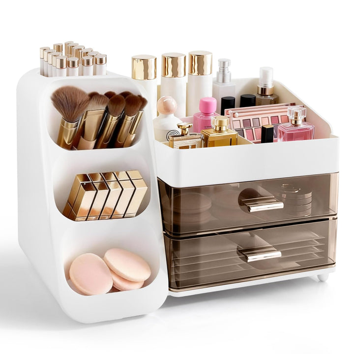 Afeeler Make Up Kosmetik Organizer mit Schubladen, Pinsel Organizer, Multifunktion Schminktisch Orga