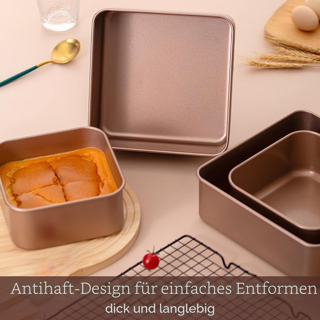 Brotbackform 17cm/21cm/23cm Quadratisch 8cm Tief Kastenform Karbonstahl Antihaftbeschichtung Brotfor