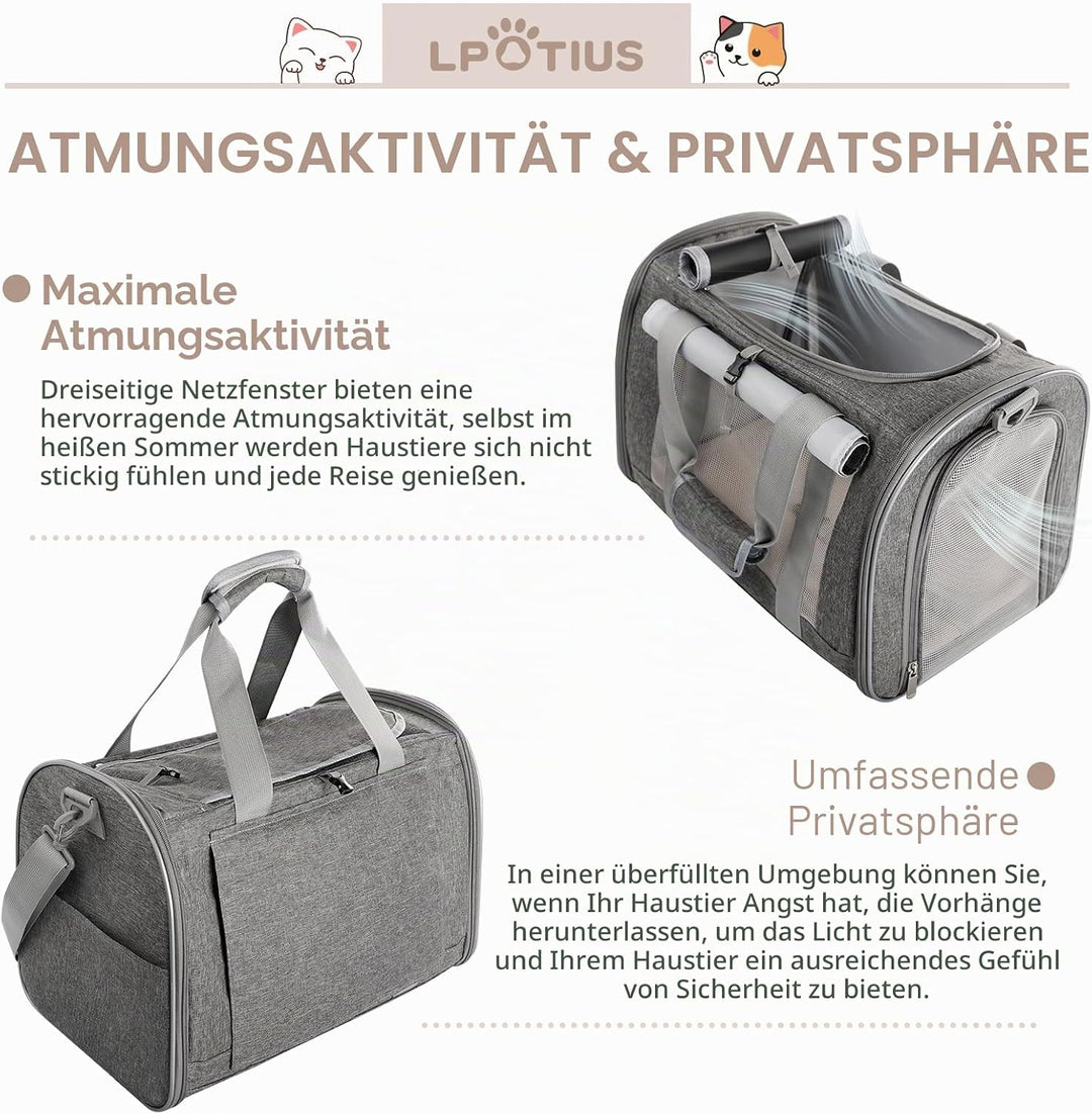 Transporttasche für Katzen, Tragetaschen für Hunde, atmungsaktiv und faltbar, Transportbox für Katze