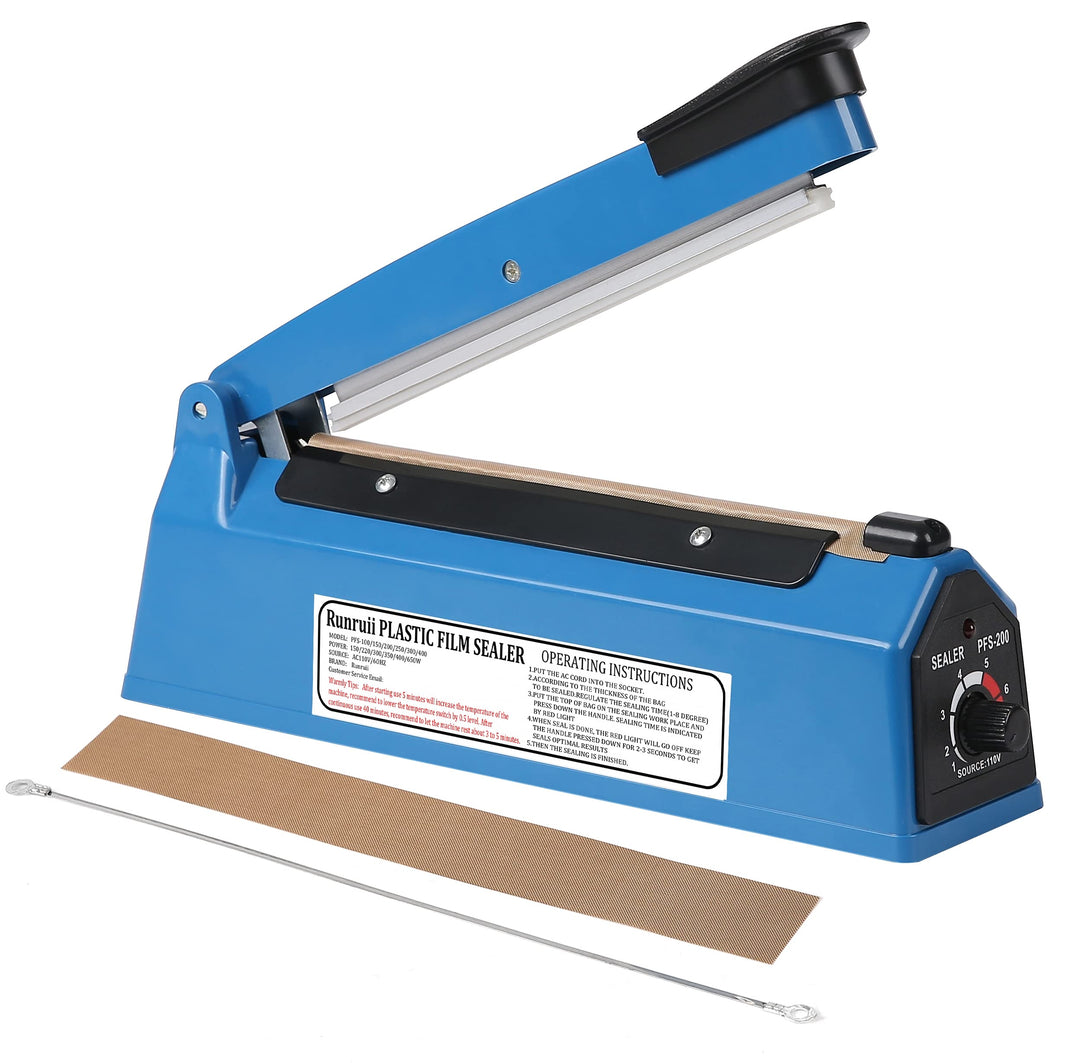 Impulse Heat Sealer 20.3 cm Impulse Bag Sealer Poly Bag Sealing Machine Heat Sealing Machine with Re