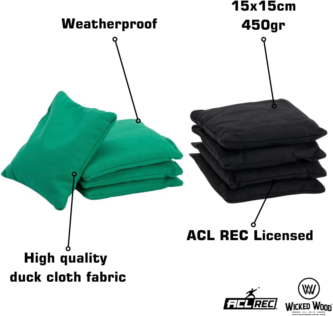 Cornhole Bags – Cornhole Säckchen 2 x 4 Offizielle ACL-lizenziert – 450gr - Cornhole Spiel Outdoor -
