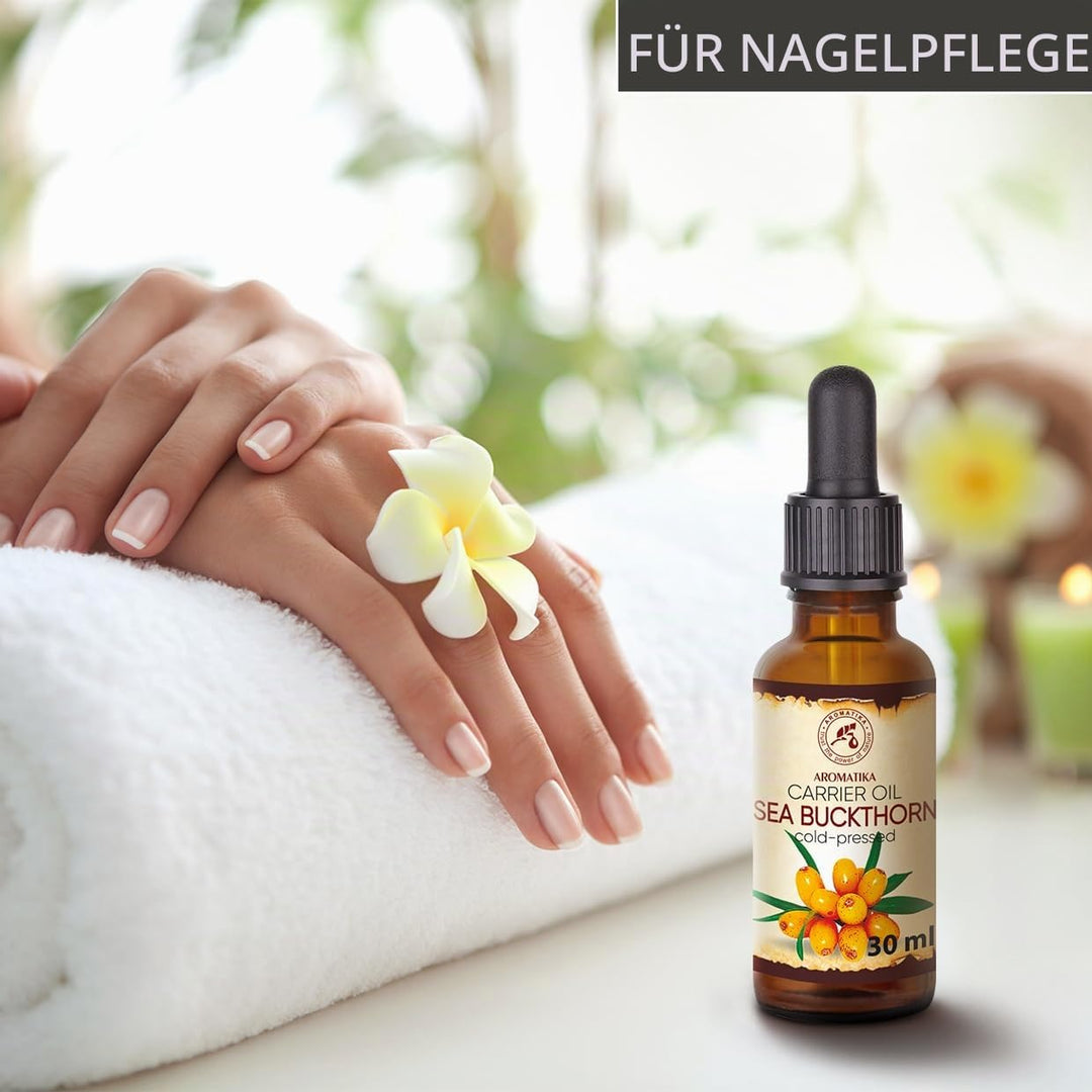 Sanddornöl 30ml - Hippophae Rhamnoides - Kaltgepresst - Sanddorn Öl - Sea Buckthorn Oil - Rein &amp; Nat