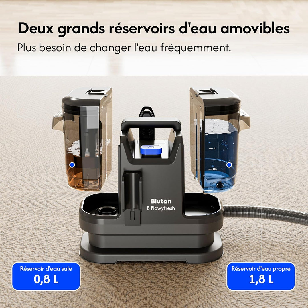 B Flowyfresh Waschsauger, Polsterreiniger-Gerät für Sofa,Teppich,Polstermöbel,Fenster,Auto. Nass-Tro