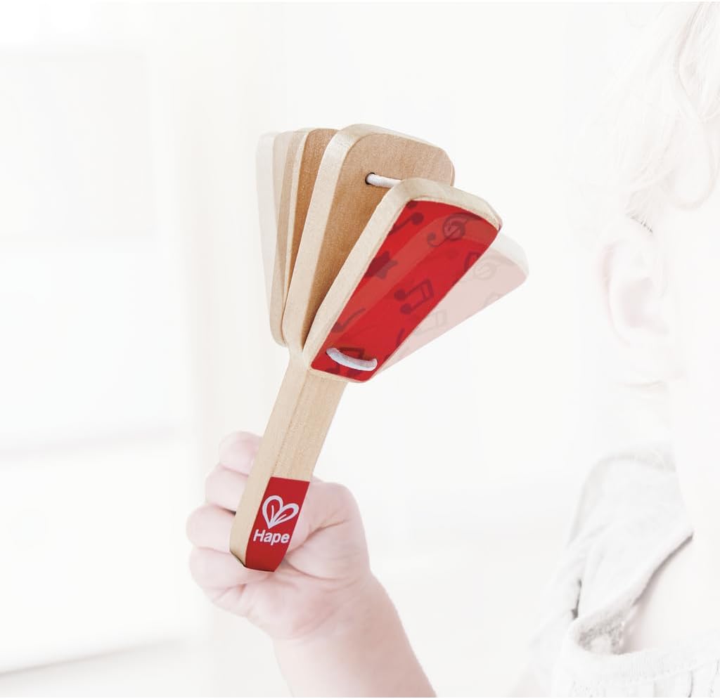Hape Multifunktionale Miniband, Musikspielzeug für Kleinkinder mit Trommel, Xylophon, Becken, Scratc