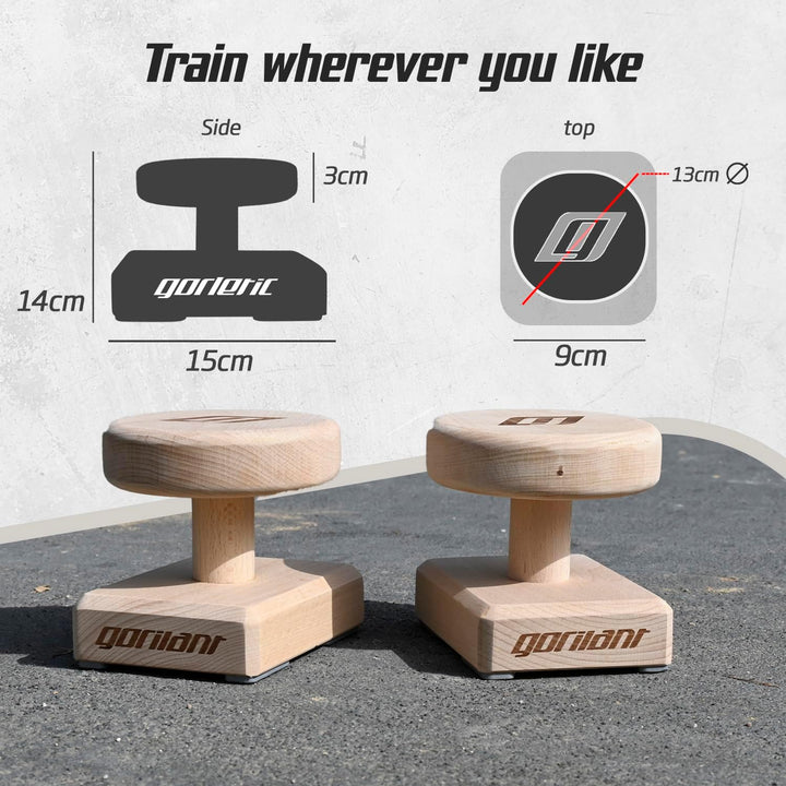 Canes BASIC Balance-Blöcke aus Buchenholz (14 cm Höhe) mit rutschfesten Füssen, Handstandblocks Rund
