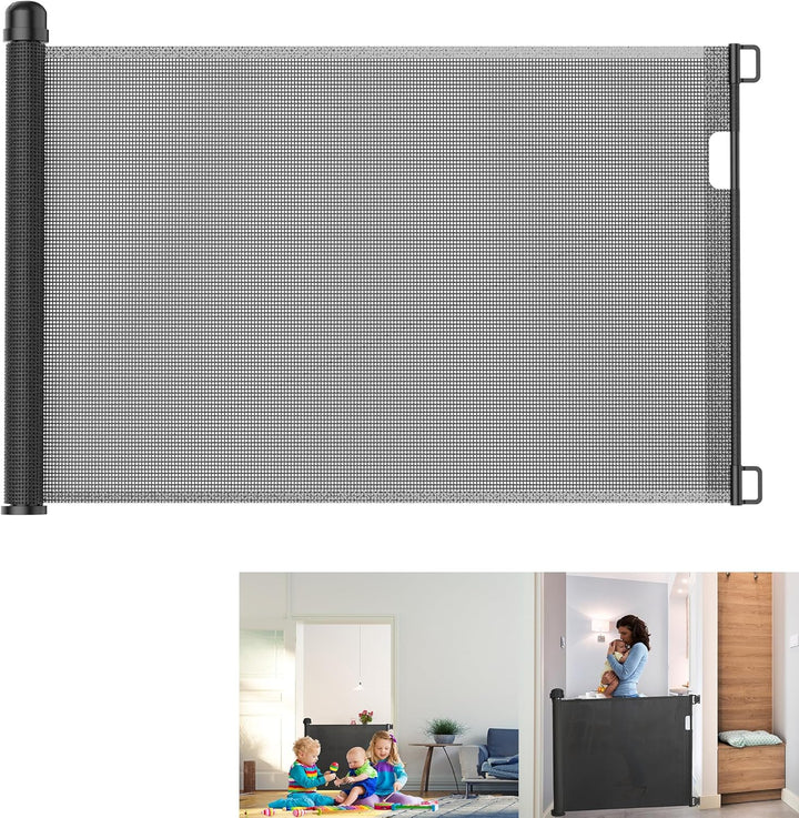 YRHome Türschutzgitter Rollo Treppenschutzrollo 0-150cm Türgitter Treppenschutzgitter Einziehbares T