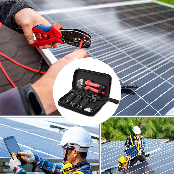 TRAMILY Solar Crimpzange Kit für Kabelverbinder für 2,5/4,0/6,0 mm² Solarpanel PV Kabel, 6 Stück män