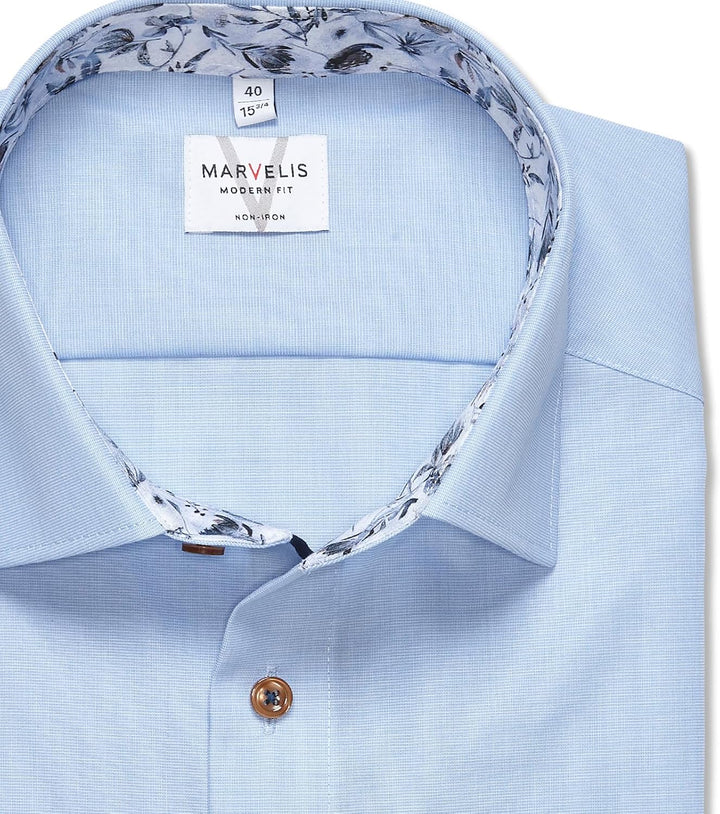 Marvelis Herren Businesshemd Langarm 720014,Einfarbig,Modern Fit,New Kent 38 Rauchblau 13, 38 Rauchb