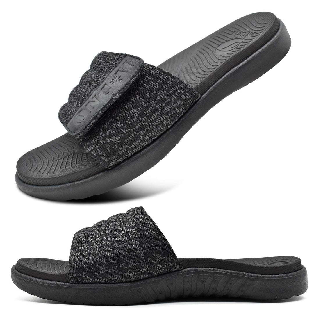 ONCAI Dusch Badelatschen Herren mit Klettverschluss Offener Zeh Sports Badesandalen Sommer Freizeit